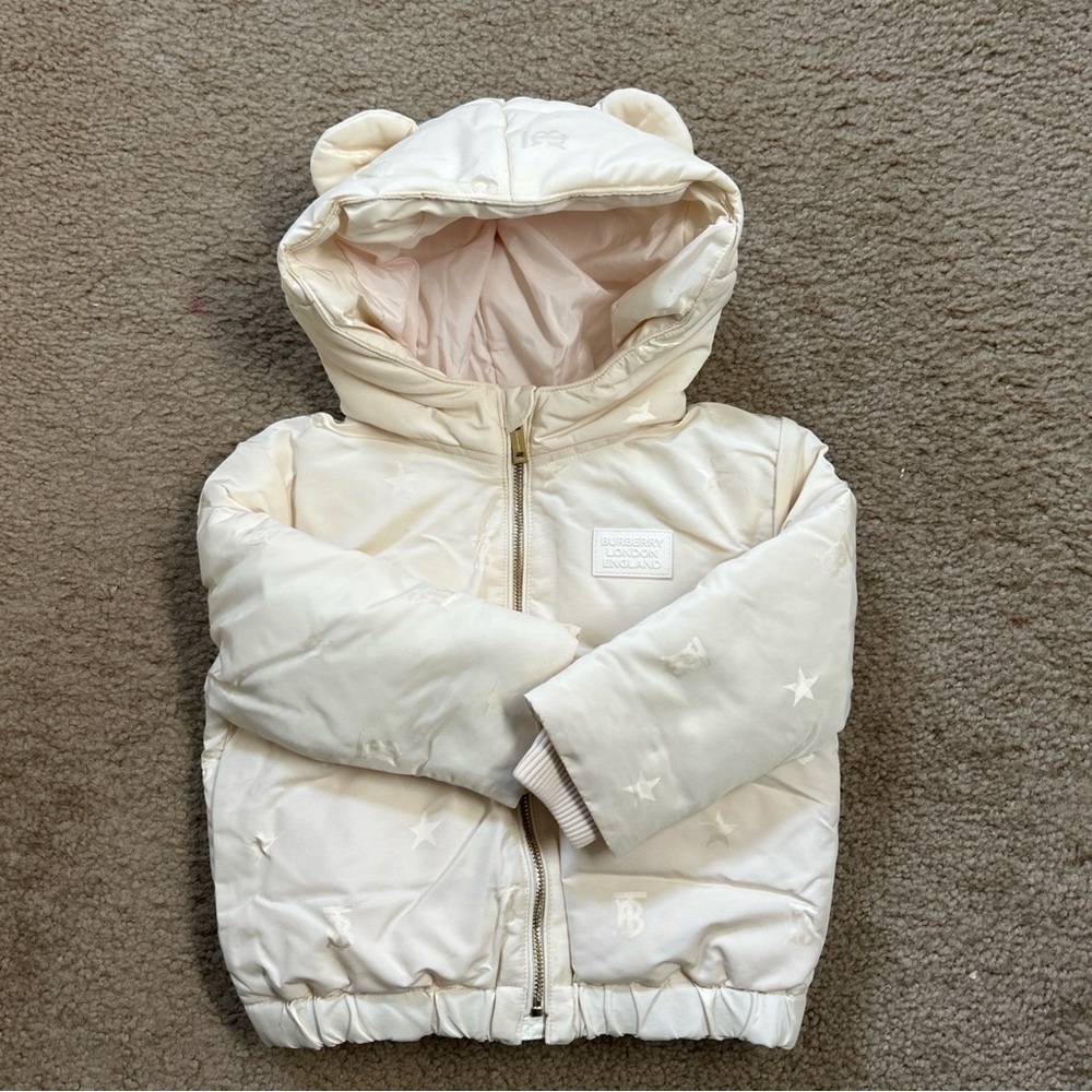 Baby Burberry Cream Star Pattern Jacket 2 Y